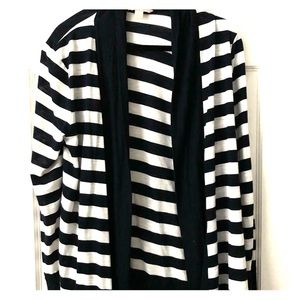 Dark navy and white stripe cardigan